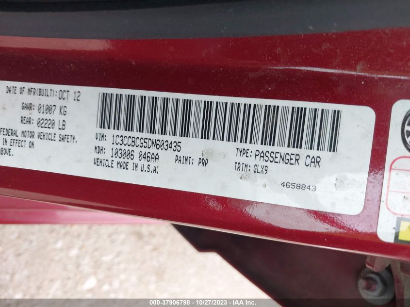 2013 CHRYSLER 200 LIMITED - 1C3CCBCG5DN603435