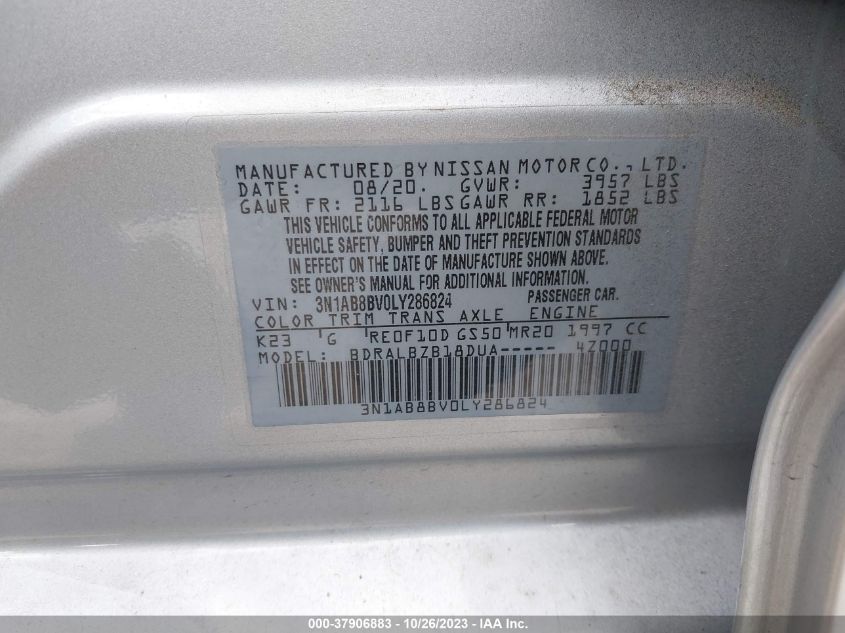 2020 NISSAN SENTRA S - 3N1AB8BV0LY286824