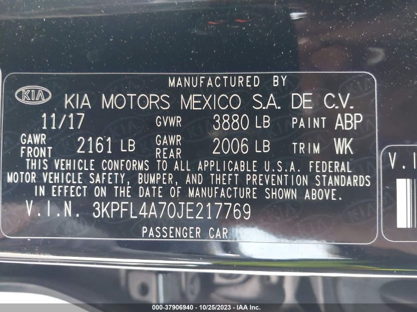 2018 KIA FORTE LX/S - 3KPFL4A70JE217769