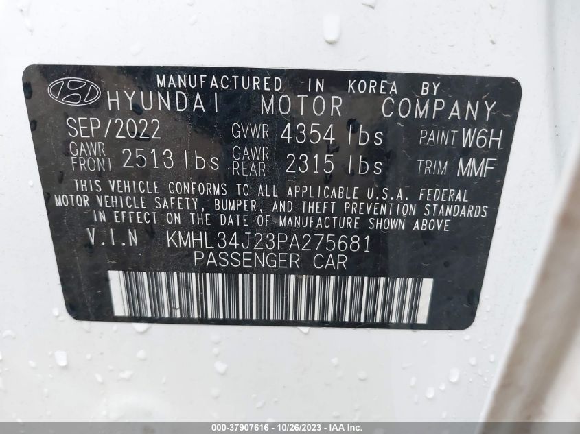 2023 HYUNDAI SONATA LIMITED - KMHL34J23PA275681