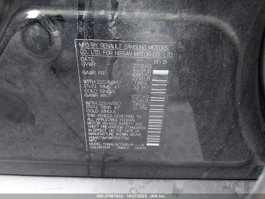 2015 NISSAN ROGUE SV - KNMAT2MT6FP527732