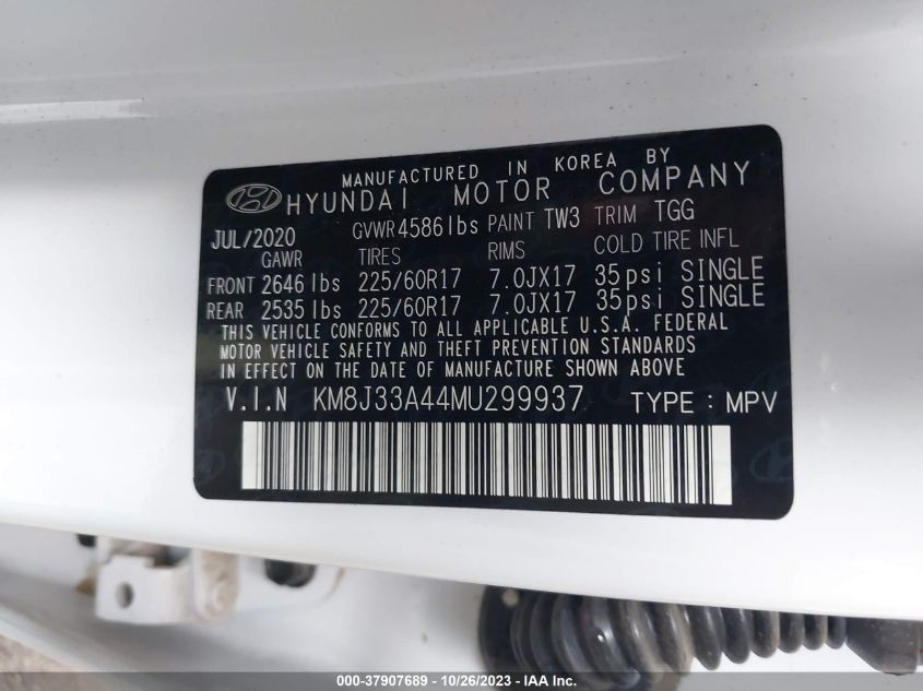 2021 HYUNDAI TUCSON VALUE - KM8J33A44MU299937