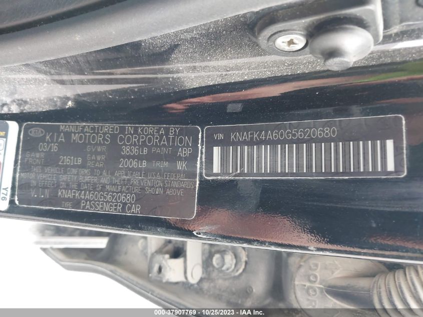 2016 KIA FORTE - KNASK4A60G5620680