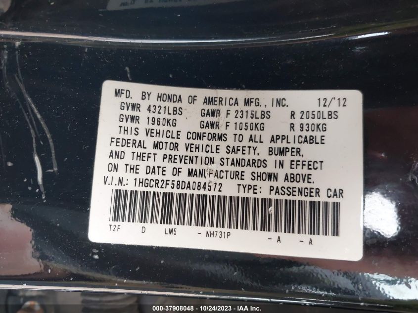 2013 HONDA ACCORD SPORT - 1HGCR2F58DA084572
