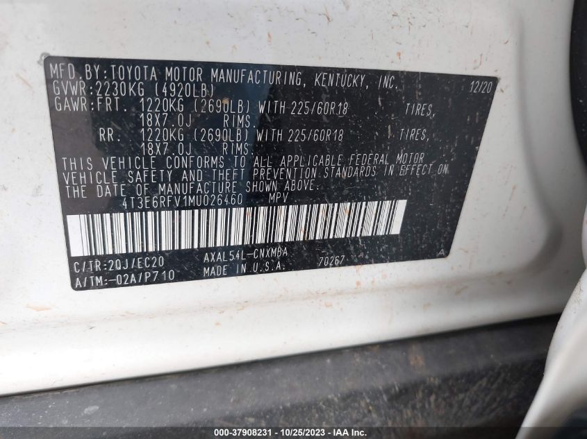 2021 TOYOTA RAV4 XSE - 4T3E6RFV1MU026460