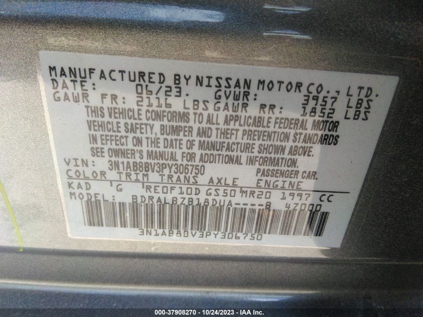 2023 NISSAN SENTRA S - 3N1AB8BV3PY306750