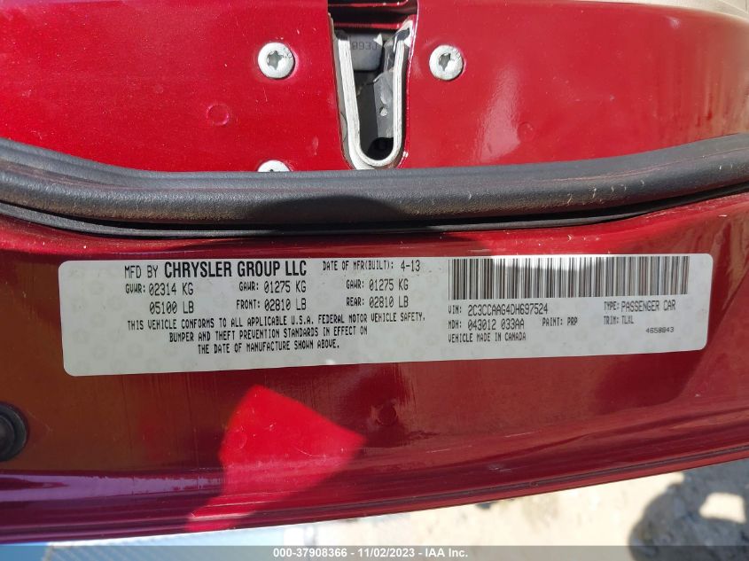 2013 CHRYSLER 300 - 2C3CCAAG4DH697524