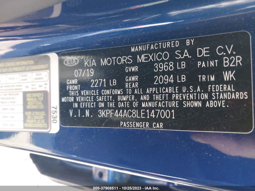 2020 KIA FORTE GT - 3KPF44AC8LE147001
