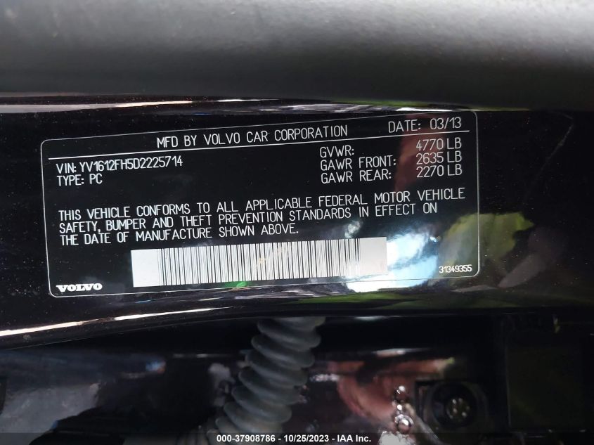 2013 VOLVO S60 T5 - YV1612FH5D2225714
