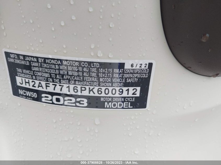 2023 HONDA NCW50 - JH2AF7716PK600912