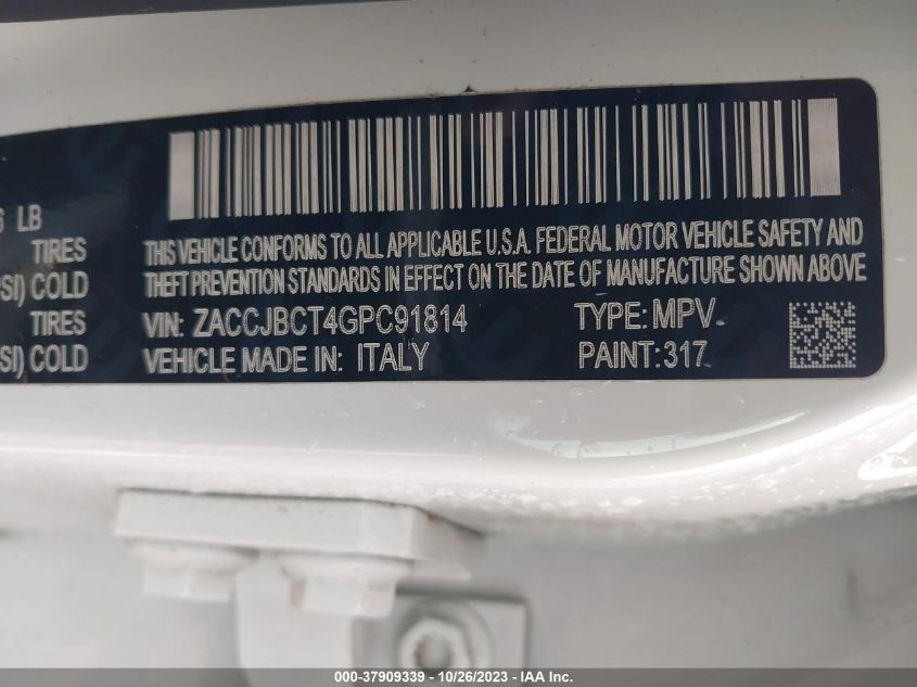 2016 JEEP RENEGADE TRAILHAWK - ZACCJBCT4GPC91814