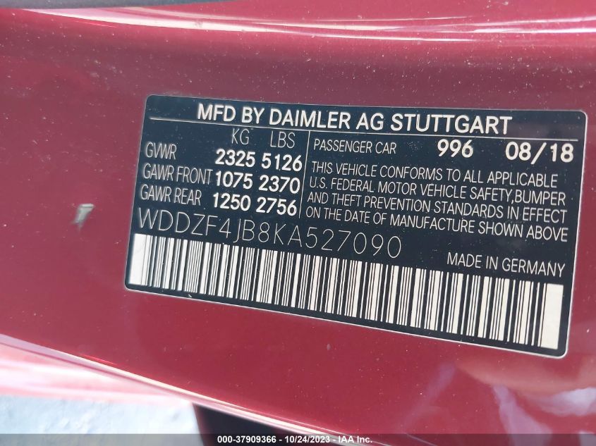 WDDZF4JB8KA527090 Mercedes-Benz E-Class E 300 9