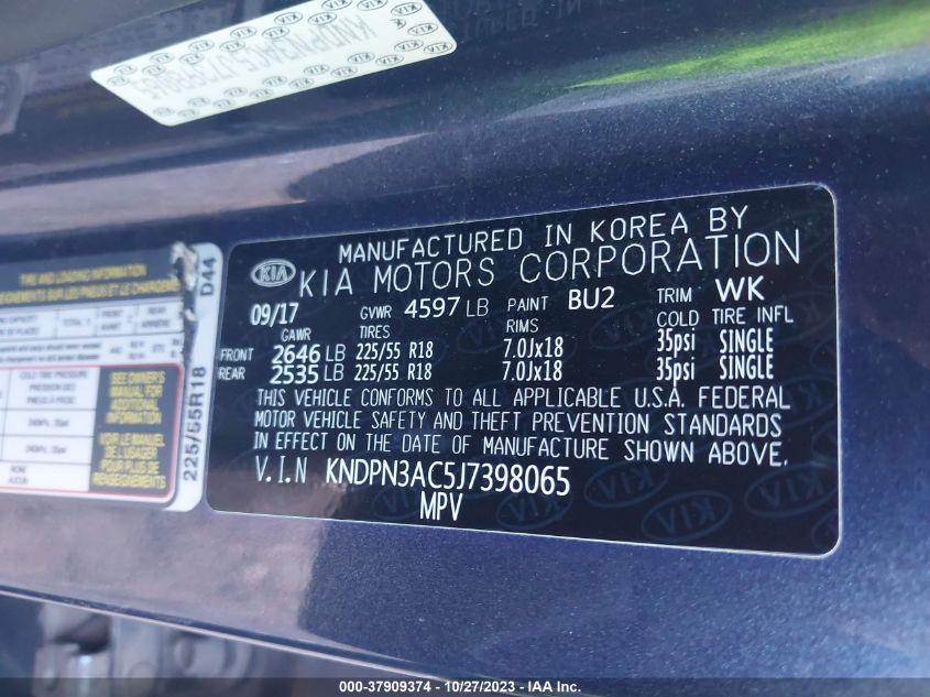 2018 KIA SPORTAGE EX - KNDPN3AC5J7398065