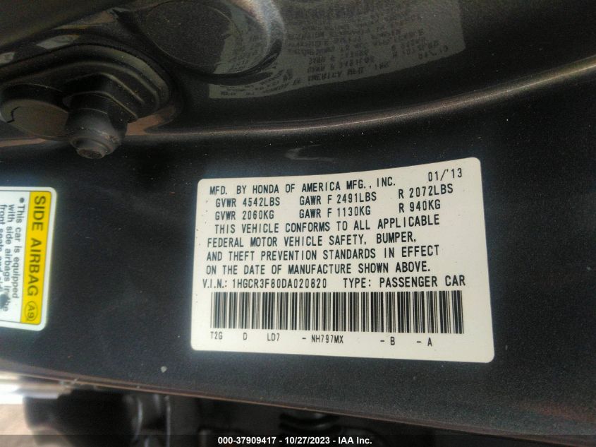 2013 HONDA ACCORD SDN EX-L - 1HGCR3F80DA020820