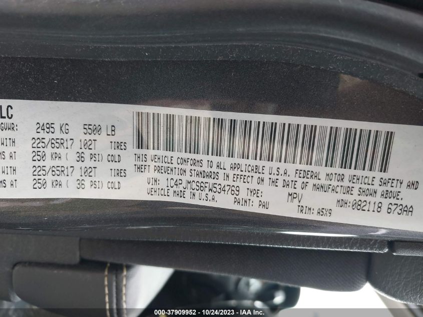 2015 JEEP CHEROKEE LATITUDE - 1C4PJMCS6FW534769