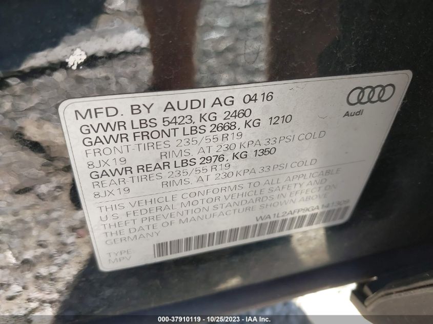 WA1L2AFP9GA141309 2016 AUDI Q5, photo no. 9