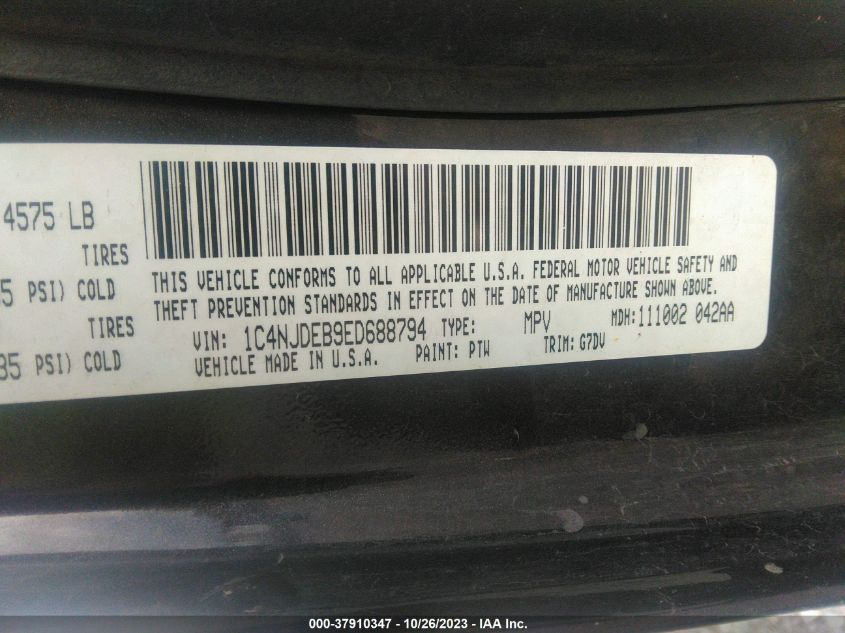2014 JEEP COMPASS LATITUDE - 1C4NJDEB9ED688794
