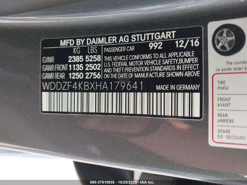2017 MERCEDES-BENZ E 300 4MATIC - WDDZF4KBXHA179641