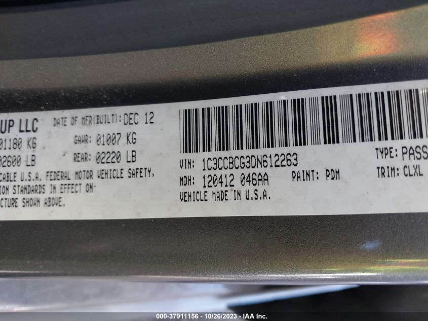 2013 CHRYSLER 200 LIMITED - 1C3CCBCG3DN612263