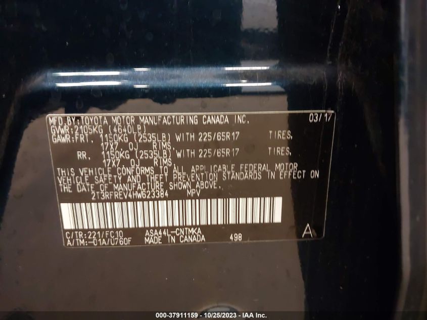 2017 TOYOTA RAV4 XLE - 2T3RFREV4HW623384