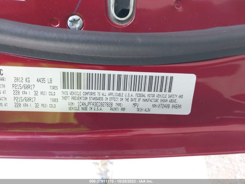 2014 JEEP PATRIOT HIGH ALTITUDE - 1C4NJPFA3ED927828