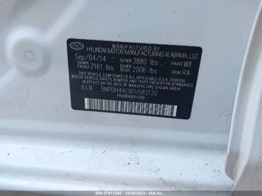 2015 HYUNDAI ELANTRA SE - 5NPDH4AE8FH583120