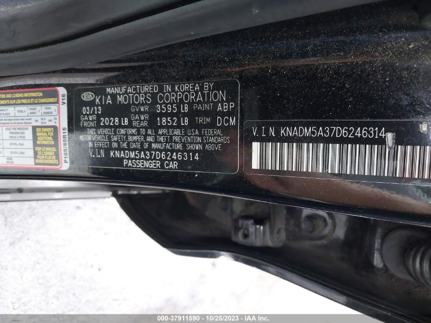 2013 KIA RIO LX - KNADM5A37D6246314