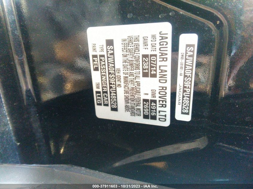 2015 JAGUAR XF I4 T PREMIUM - SAJWA0FS9FPU48528