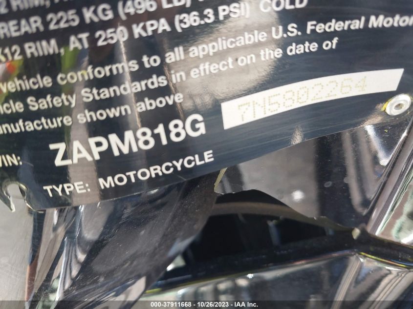 2022 VESPA PRIMAVERA/SPRINT 150 ZAPM818G7N5802264