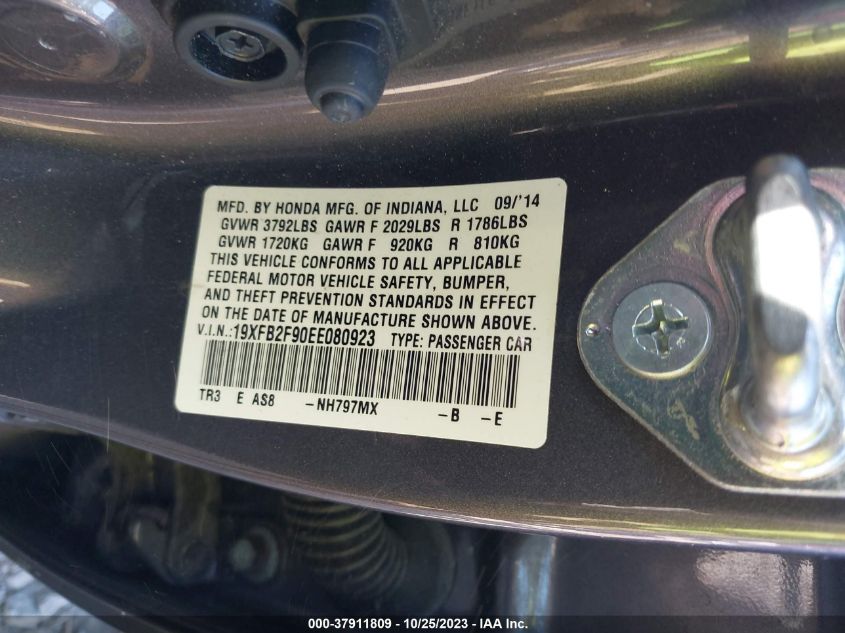 2014 HONDA CIVIC EX-L - 19XFB2F90EE080923