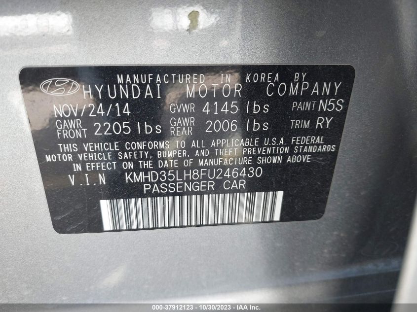 2015 HYUNDAI ELANTRA GT - KMHD35LH8FU246430