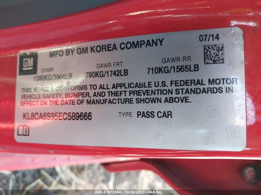2014 CHEVROLET SPARK LS - KL8CA6S95EC589666