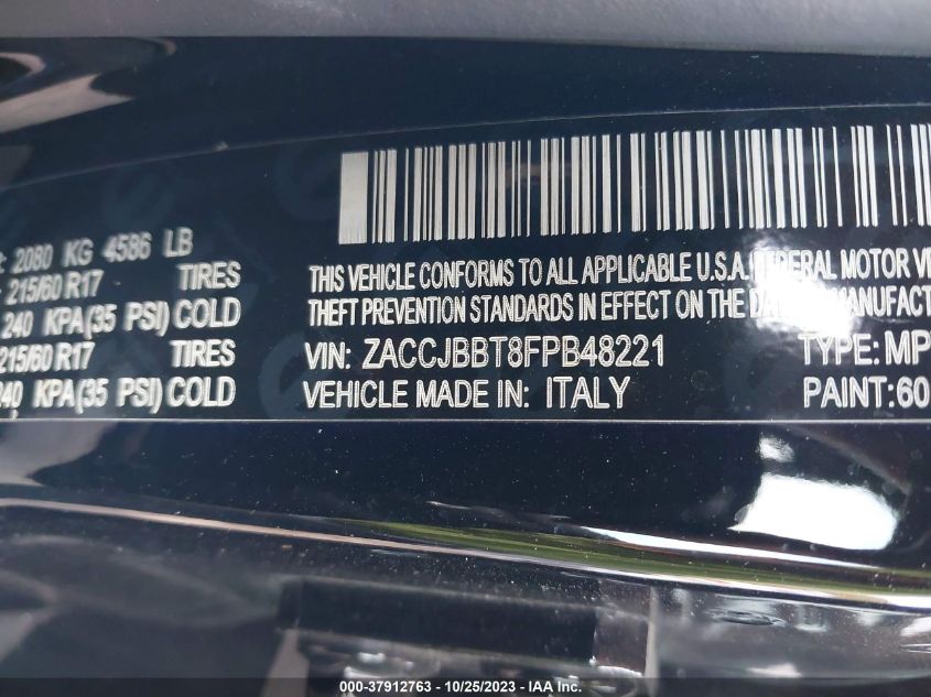 2015 JEEP RENEGADE LATITUDE - ZACCJBBT8FPB48221