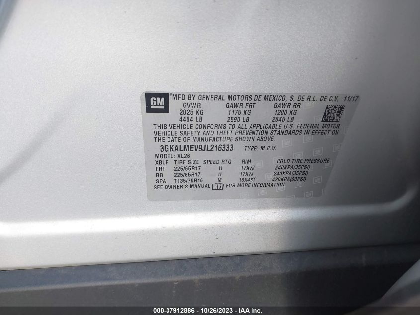 2018 GMC TERRAIN SLE - 3GKALMEV9JL216333