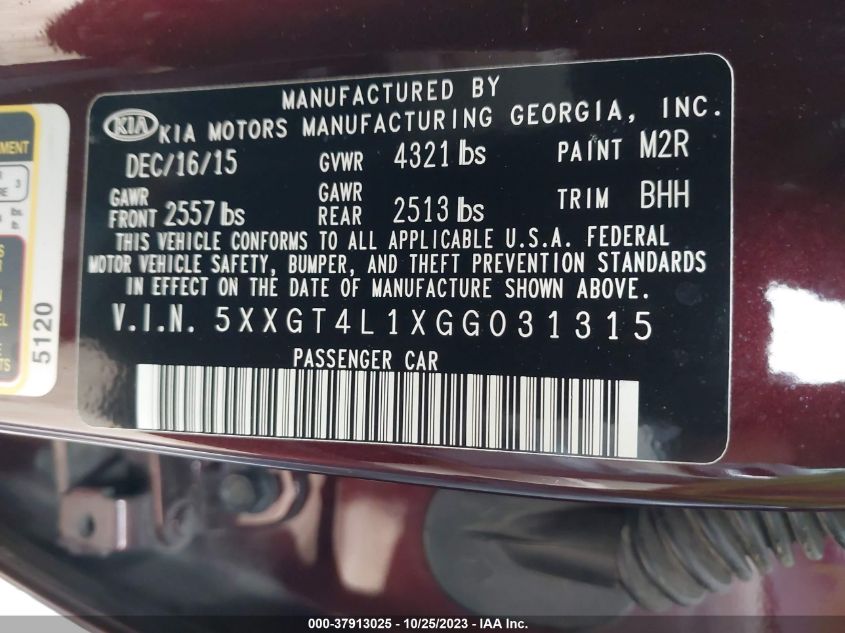 2016 KIA OPTIMA LX - 5XXGT4L1XGG031315