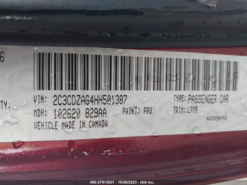 2017 DODGE CHALLENGER SXT - 2C3CDZAG4HH501387
