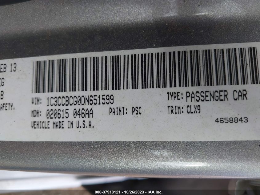 2013 CHRYSLER 200 LIMITED - 1C3CCBCG0DN651599