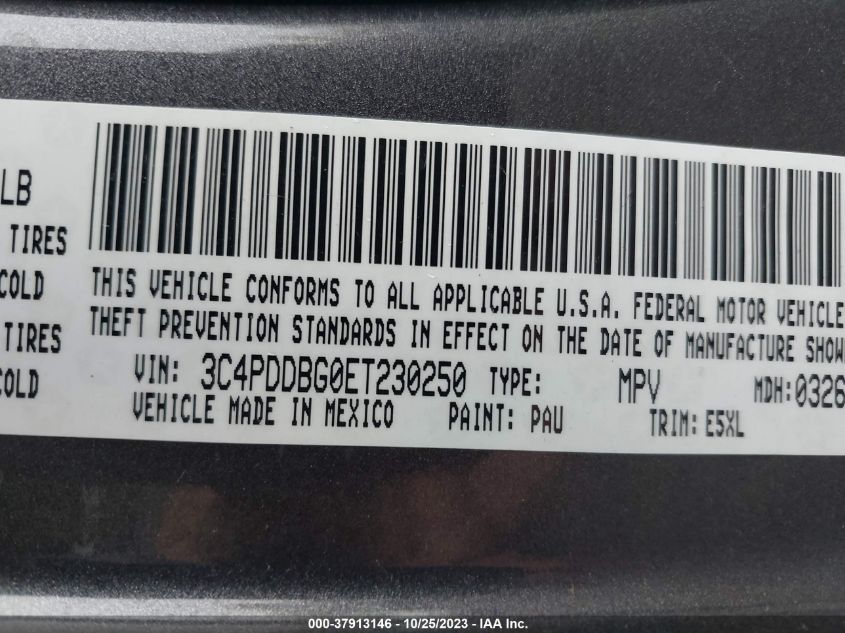 2014 DODGE JOURNEY SXT - 3C4PDDBG0ET230250