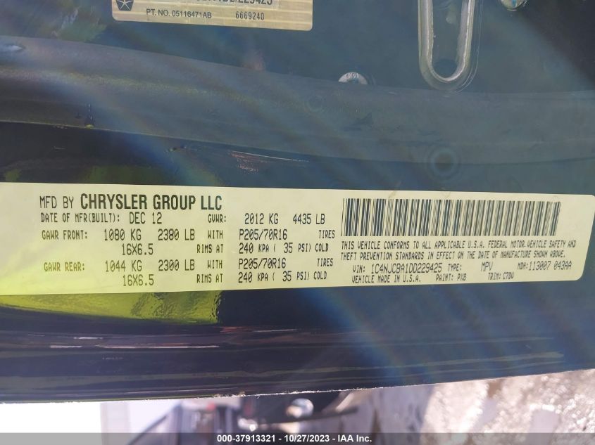 2013 JEEP COMPASS SPORT - 1C4NJCBA1DD229425