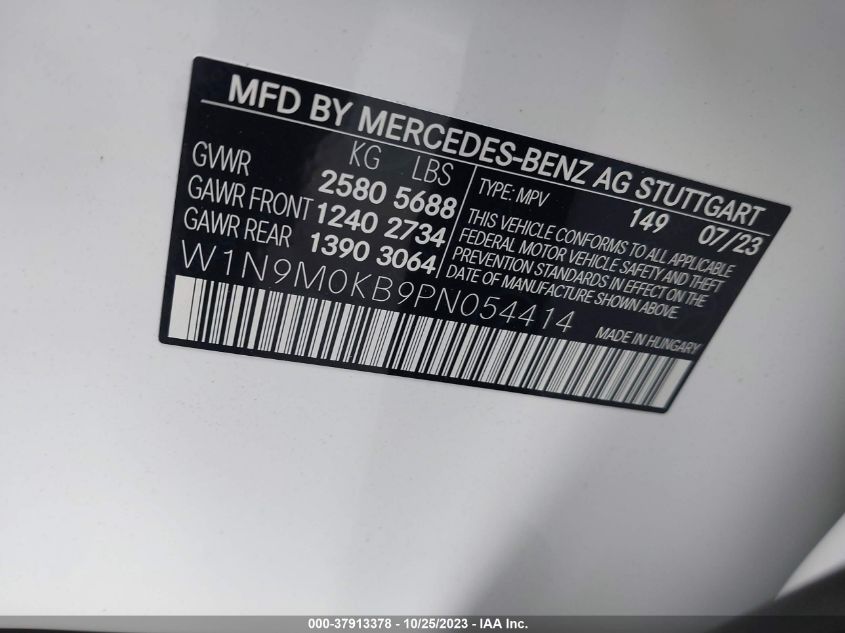 2023 MERCEDES-BENZ EQB 300 SUV 4MATIC W1N9M0KB9PN054414