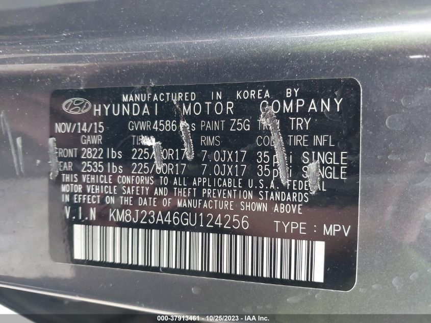 2016 HYUNDAI TUCSON SE - KM8J23A46GU124256