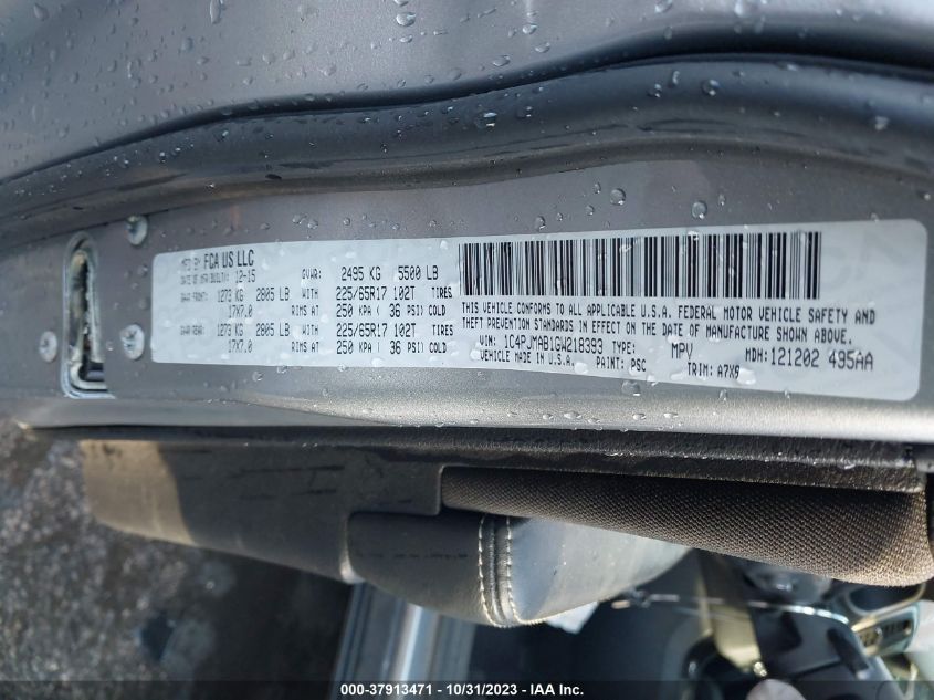 2016 JEEP CHEROKEE SPORT - 1C4PJMAB1GW218393