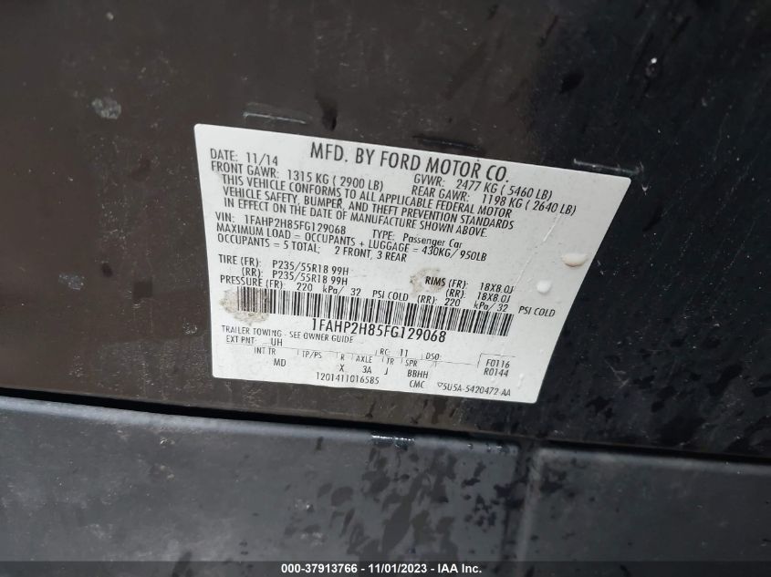 2015 FORD TAURUS SEL - 1FAHP2H85FG129068
