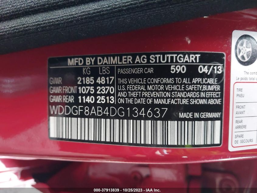 2013 MERCEDES-BENZ C-CLASS C 300 - WDDGF8AB4DG134637