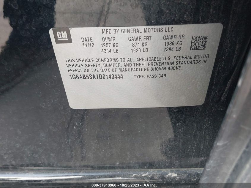 2013 CADILLAC ATS LUXURY - 1G6AB5SA7D0140444