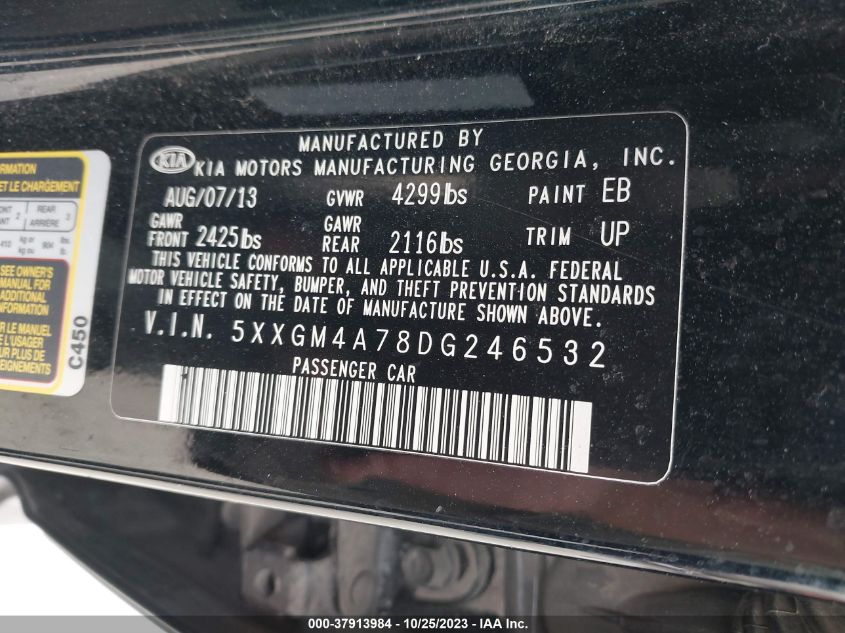 2013 KIA OPTIMA LX - 5XXGM4A78DG246532