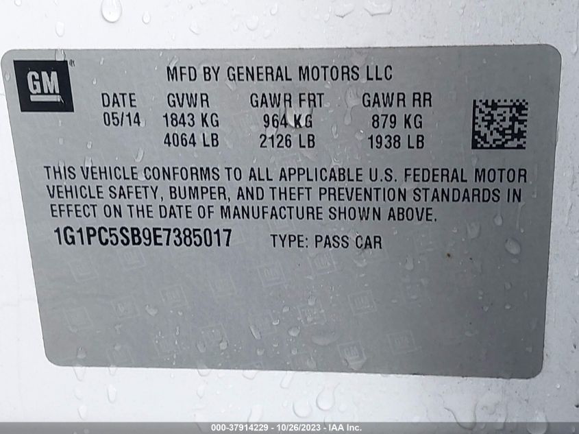 2014 CHEVROLET CRUZE 1LT - 1G1PC5SB9E7385017