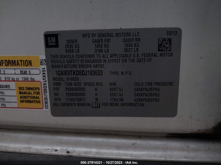 2013 GMC ACADIA DENALI - 1GKKVTKD8DJ183633
