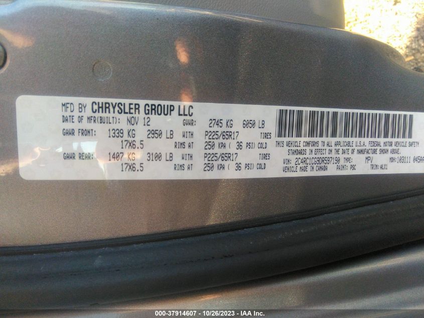 2013 CHRYSLER TOWN & COUNTRY TOURING-L - 2C4RC1CG9DR597190