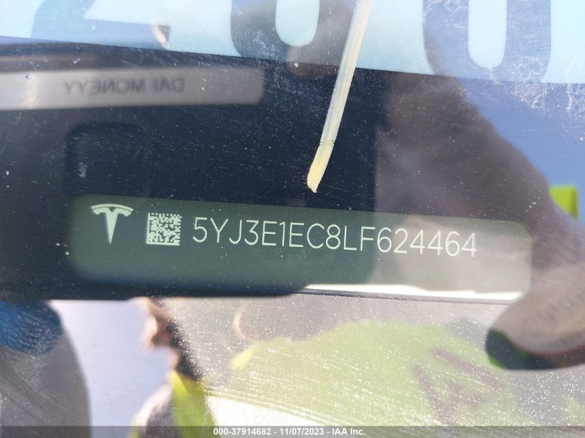 2020 TESLA MODEL 3 - 5YJ3E1EC8LF624464